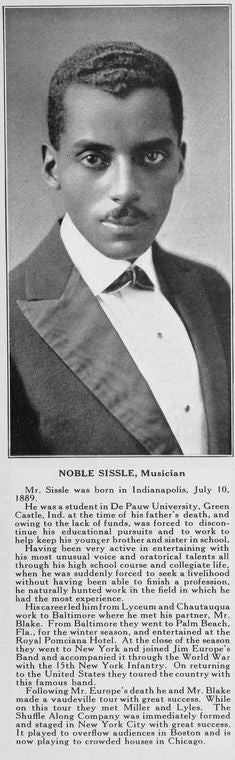 Noble Sissle; Musician.