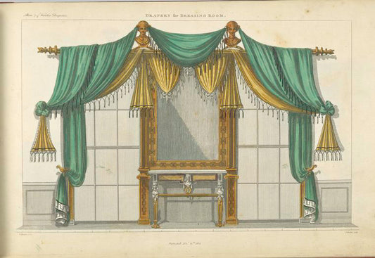 Drapery for dressing room.