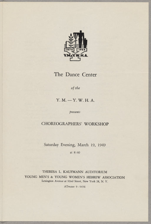 The Dance Center of Y.M-Y.W.H.A presents Choreographers' Workshop