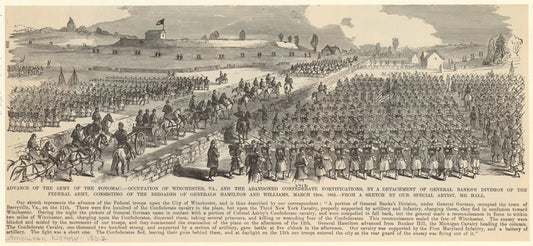 Advance of the army of the Potomac. - Occupation of Winchester, Va., and the abandoned confederate fortifications