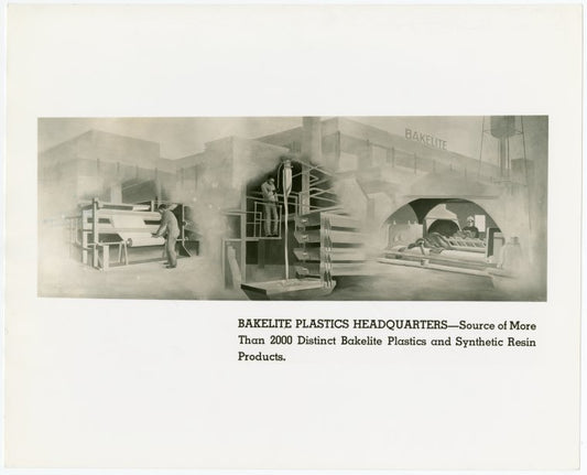 Bakelite Plastics Exhibit - Mural depicting Bakelight Plastic Headquarters