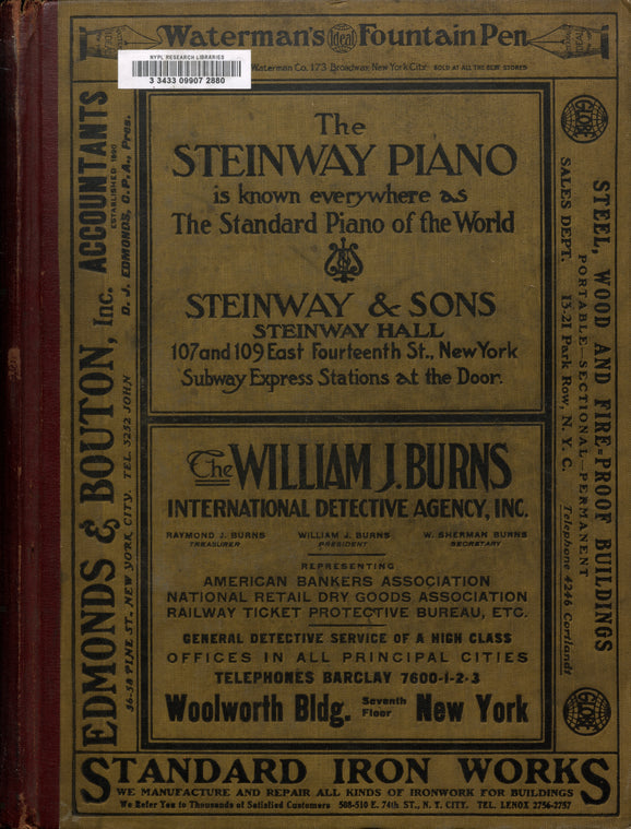 New York City directory: embracing the boroughs of Manhattan and the Bronx, 1917
