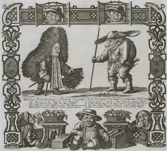 Monsieur Perrukesmore, a French cavalier and Penitent Pig-Back, a Catalonian pilgrim