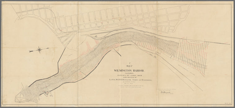 Map of Wilmington Harbor, California : survey of June 1893 under the direction of Lt. Col. W.HH. Benyaurd, Corps of Engineers by L.C. Easton, Asst. engr.