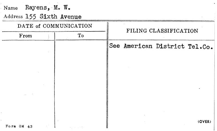 Rayens, M.W.