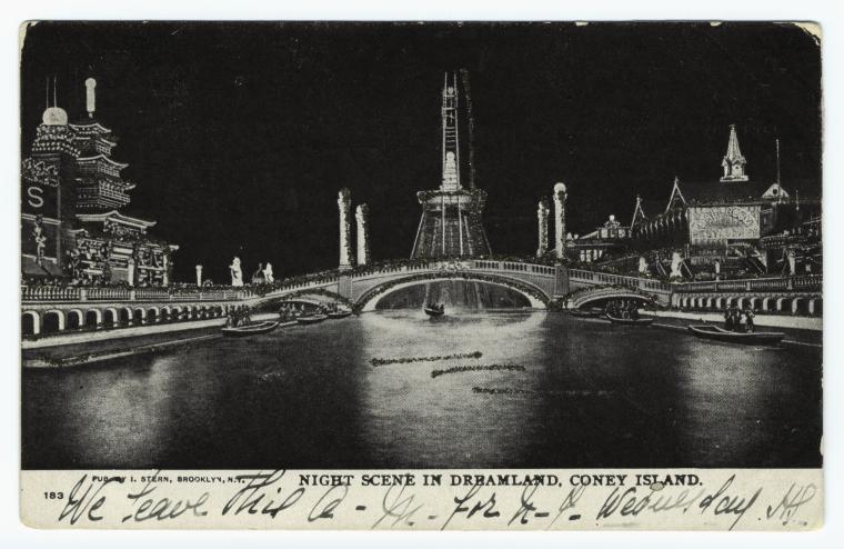 Night scene in Dreamland, Coney Island