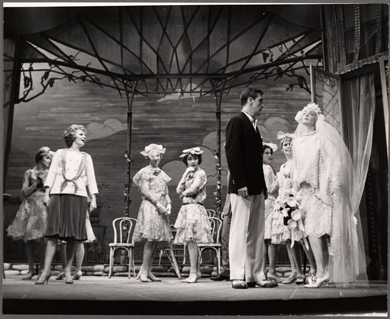Marti Stevens [left] and unidentified others in the 1960 revival of Oh Kay!