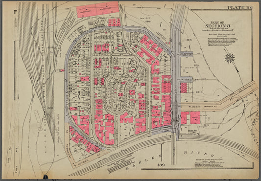 Plate 191, Part of Section 8: [Bounded by W. 228th Street, Broadway, Leyden Street, (Kingsbridge Yard) Teunissen Place and Terrace View Avenue]