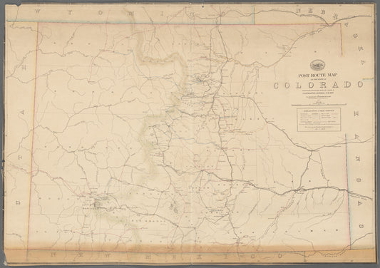 Post route map of the state of Colorado