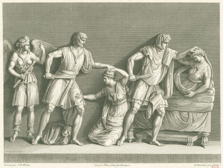 Orestes killing Clytemnestra