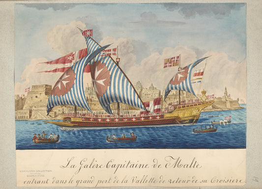 La Galère Capitaine de Malte entrant dans le grand port de la Vallette de retour de sa Croisiere
