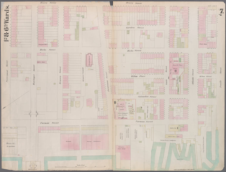 Plate 7: Map bounded by Pierrepont Street, Henry Street, Pacific Street, Buttermilk Channel