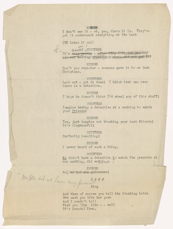 The love letter: typescript, 1921