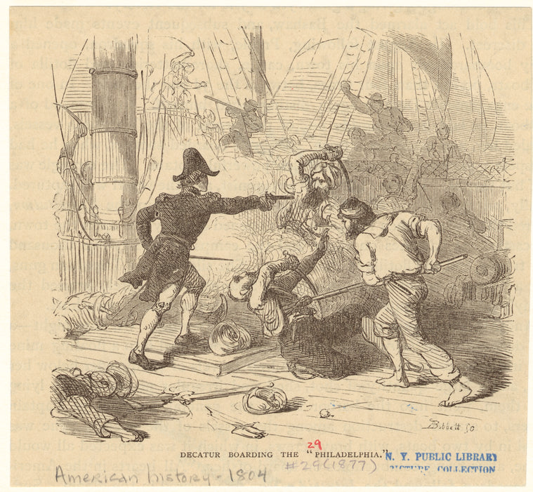 Decatur boarding the "Philadelphia"