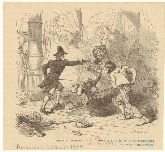 Decatur boarding the "Philadelphia"