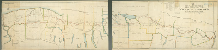 A new map and profile of the proposed canal from Lake Erie to Hudson River in the State of New York