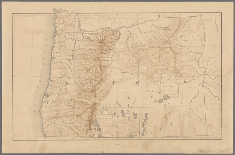 Map of Oregon territory : probably prepared for the tenth census of the United States