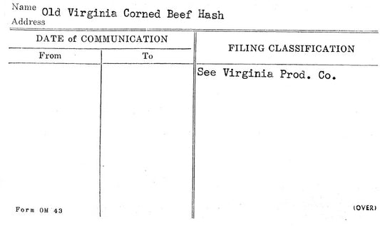 Old Virginia Corned Beef Hash