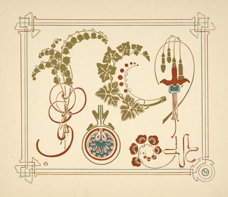 Abstract design based on flowers and leaves