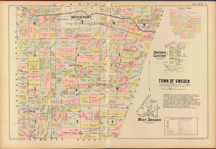 Monroe County, Double Page Plate No. 9  [Map of town of Sweden]