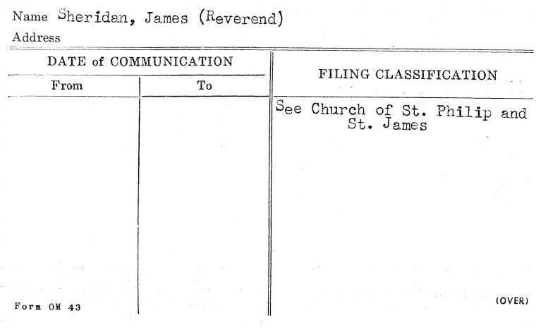 Sheridan, James (Reverend)