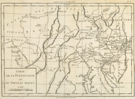 Carte de la Pensylvanie et du Nouveau Jersey