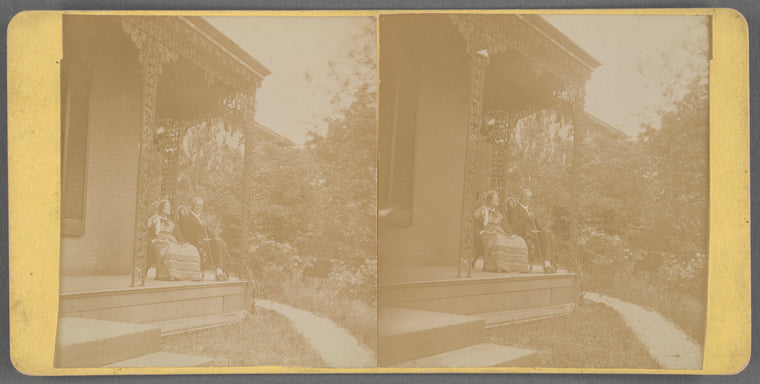 Man and women sitting on the porch, Ohio