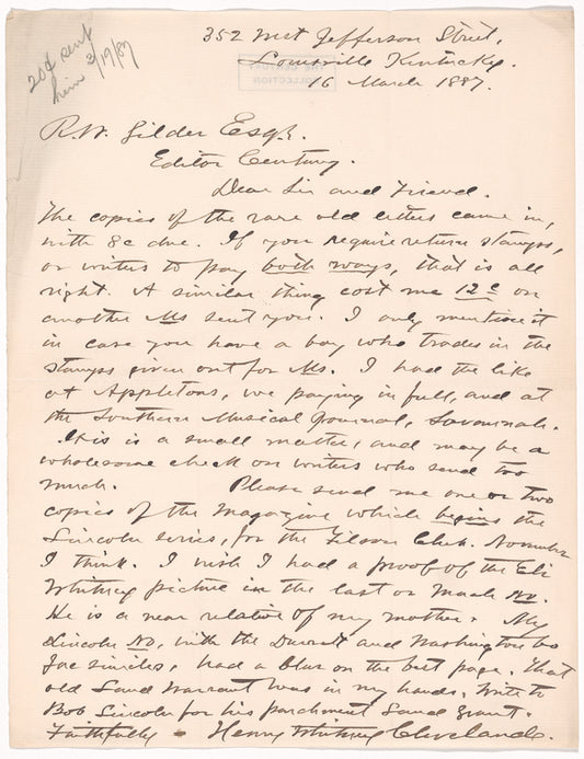 Cleveland, Henry Whitney