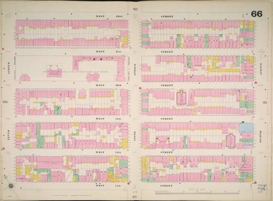 Manhattan, V. 3, Double Page Plate No. 66 [Map bounded by W. 22nd St., 8th Ave., W. 17th St., 10th Ave.]