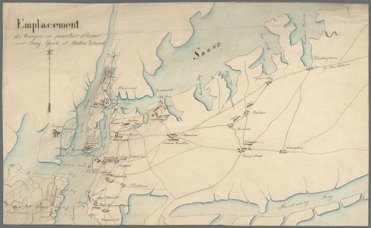 Emplacement des troupes en quartier d'hiver sur Long, York, et Staten Island