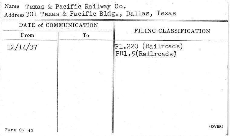 Texas & Pacific Railway Co.