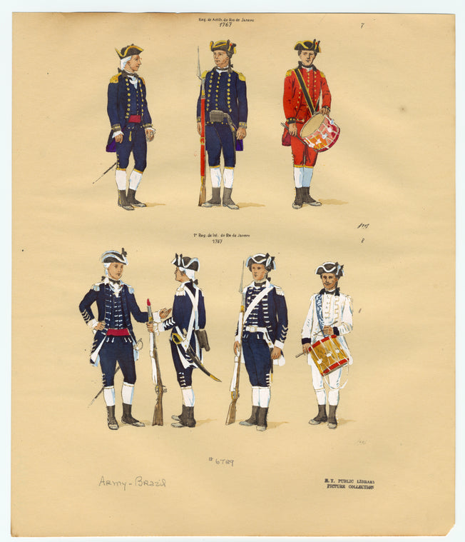 Brazilian military uniforms, 1767