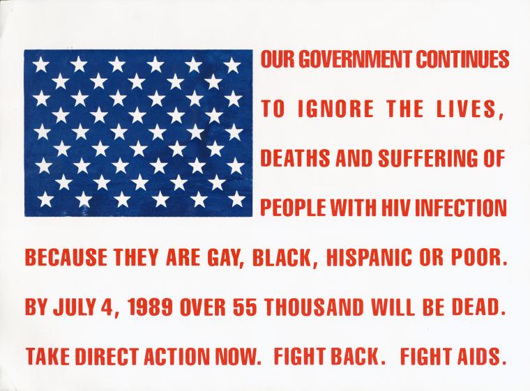American Flag [Our Government Continues to Ignore the Lives, Deaths and Suffering of People with HIV Infection . . . ]