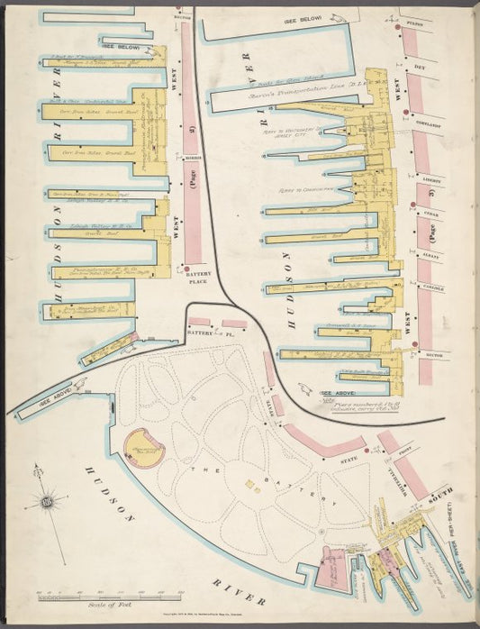 Manhattan, V. 1, Plate No. West piers A [Map of west piers A.]