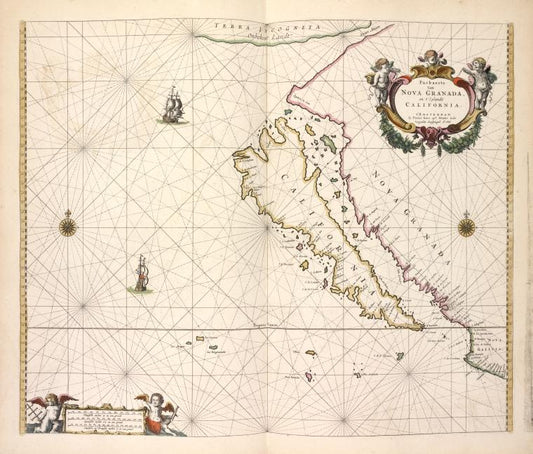 Paskaerte van Nova Granada en t'Eylandt California.