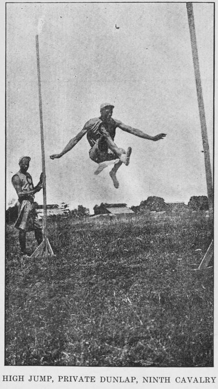 High jump, Private Dunlap; Ninth Cavalry.
