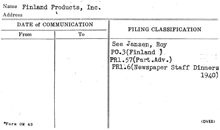 Finland Products, Inc.