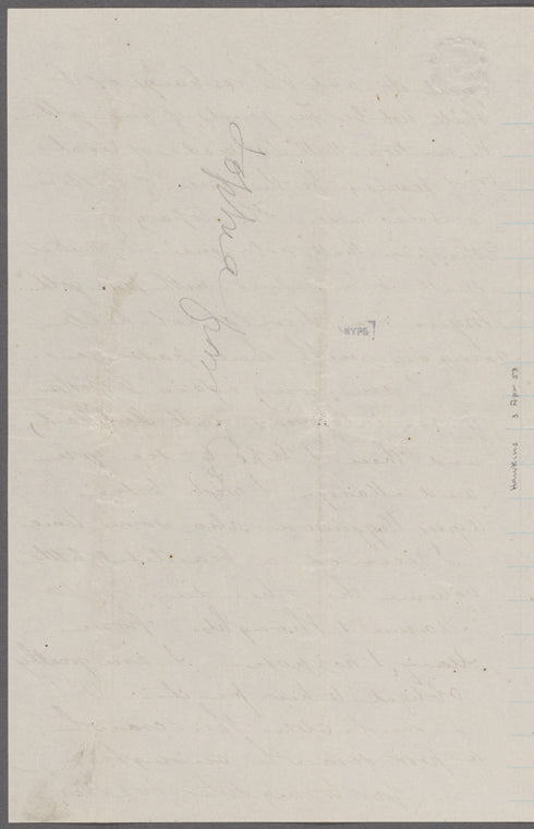 [Peabody,] Elizabeth [Palmer, sister], ALS to. [later 1861].