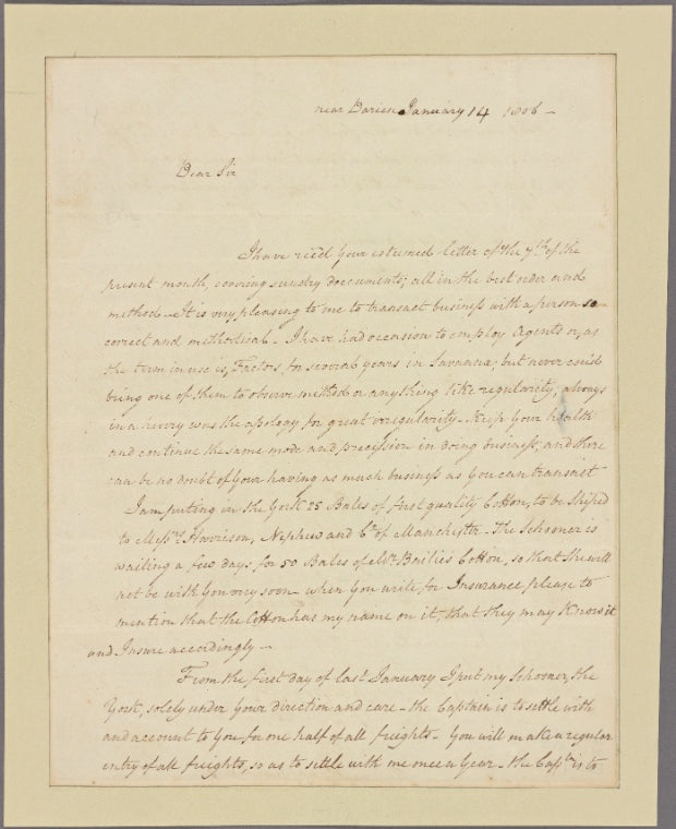 Letter to [F. D. Petit de Villers, Savannah.]