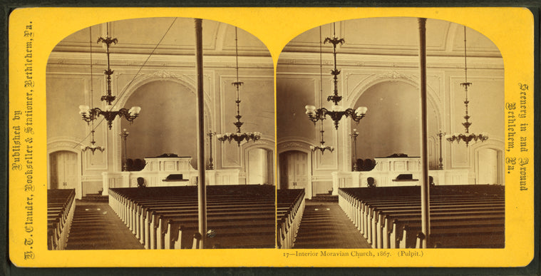Interior Moravian Church, 1867. (Pulpit.) [Bethlehem, Pa.]