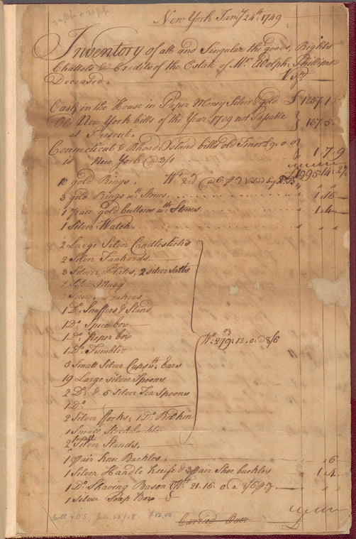 Adolph Philipse estate records
