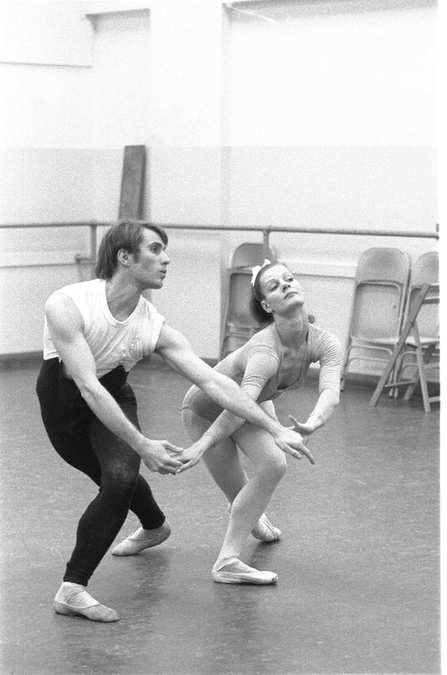 New York City Ballet rehearsal for "Violin Concerto" with Karin von Aroldingen and Jean-Pierre Bonnefous, choreography by George Balanchine (New York)