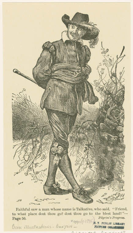 Faithful saw a man whose name is Talkative.