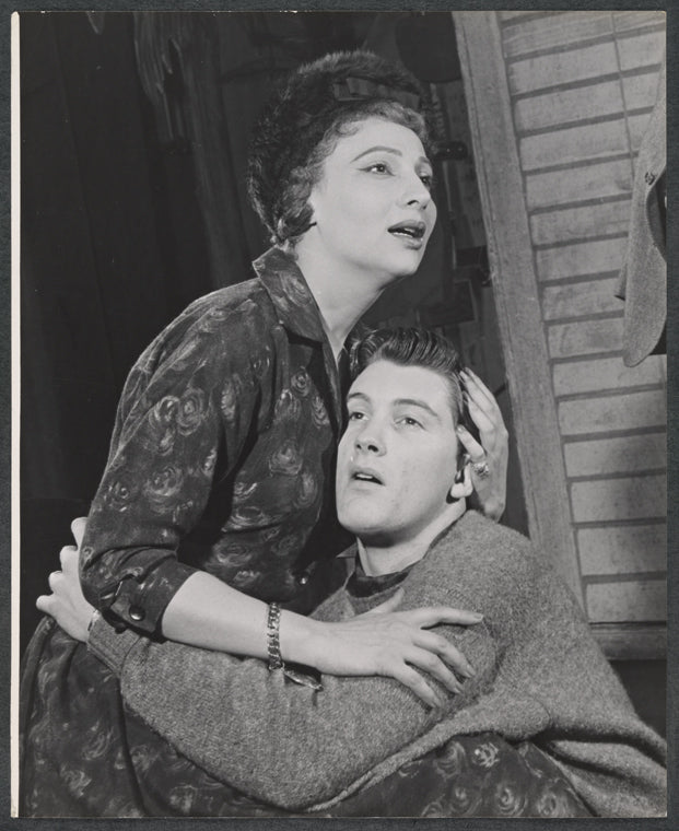 Franca Duval and Richard Cross in rehearsal for the stage production Maria Golovin