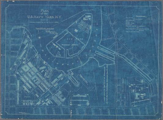 Plan of the U. S. Navy Yard, N. Y., showing improvements up to July 1, 1894.