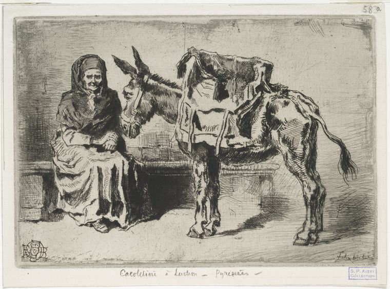 Cacoletière assise.