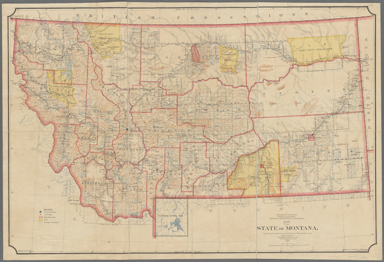 Map of the state of Montana