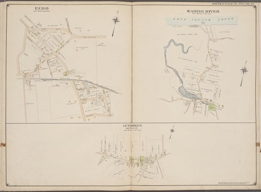 Suffolk County, V. 2, Double Page Plate No. 23 [Map bounded by Egho, Wading River, Cutgiogue]