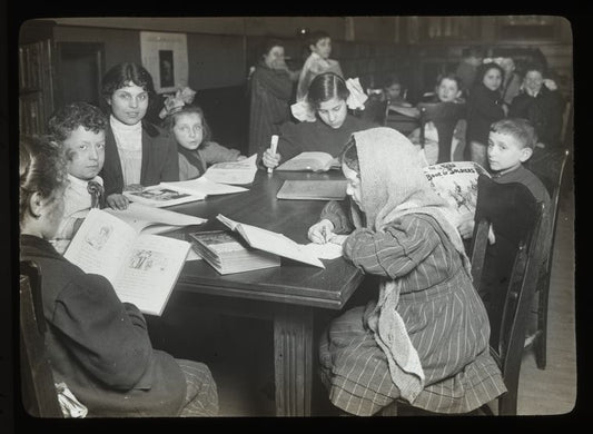 Chatham Square Branch, Apr. 4, 1910 "Little Bo Peep, copying R. Lessons"