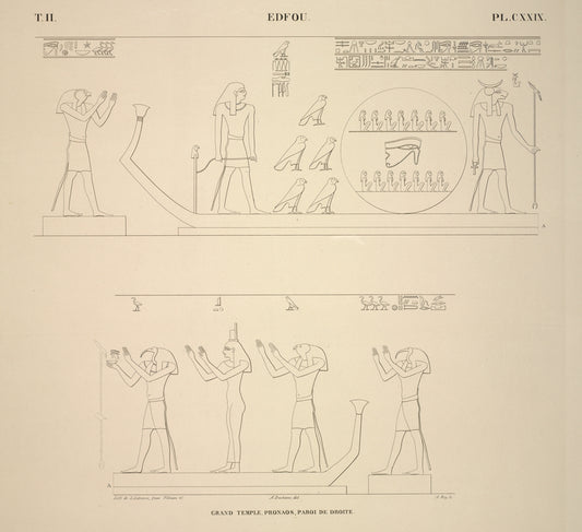 Edfou [Idfū]. 1. Grand temple, pronaos, paroi de droite.